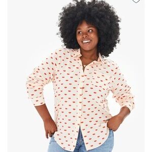 NWT Clare V Phoebe Lips blouse small